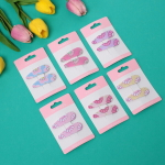 Зажимы для волос детские 2шт «Happy smile», цветочки, микс 6 цветов, 5,5*1,5см