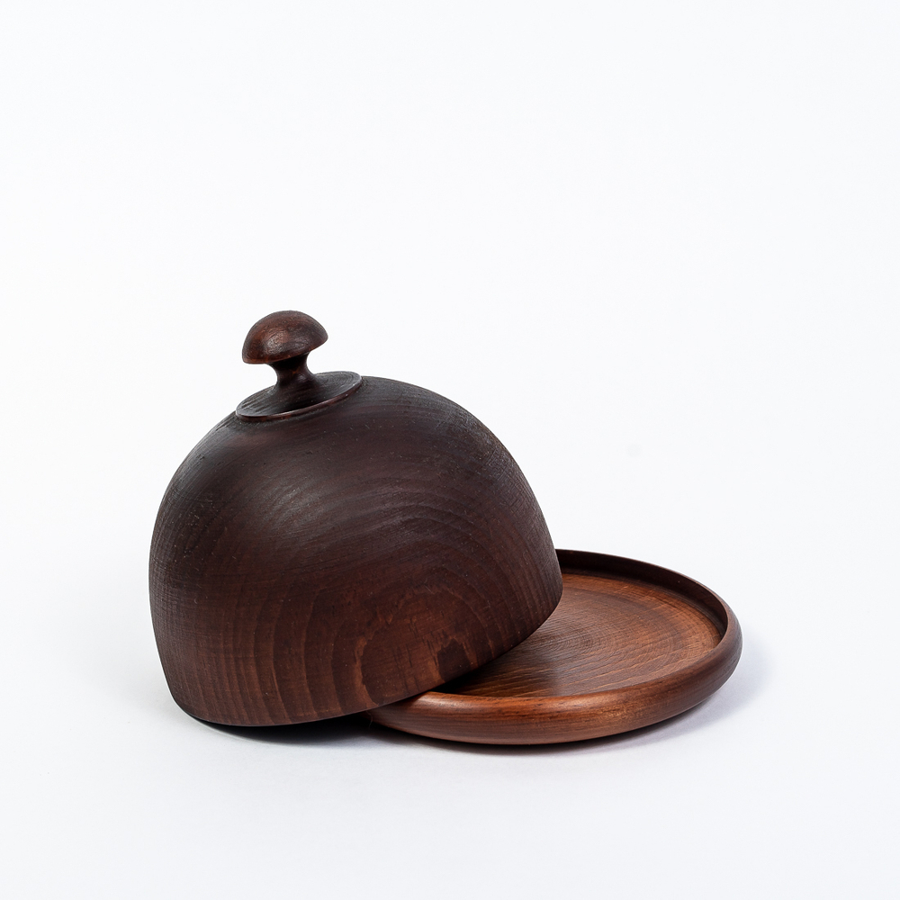 Масленка из дерева Сибирский Кедр для сливочного масла. MS3