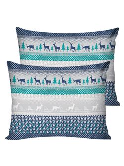 Постельное белье перкаль Сказка "Скандинавия" 2-спальное Наволочка 50х70 см 2 шт Простынь на резинке 160x200 см Пододеяльник 175x215 см