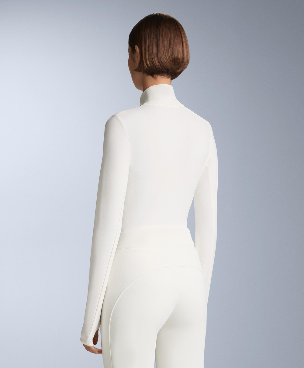 Oysho Термофутболка с застёжкой-молнией на половину длины, белый