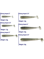 Приманка силиконовая Keitech Swing Impact 3", 2г, цвет #101 Green Pumpkin PP.