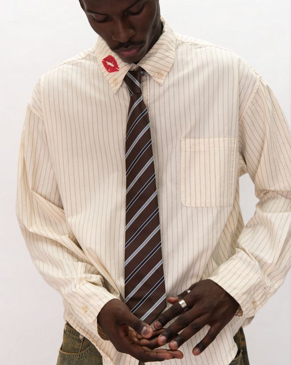 Галстук Полосатый Dusty Roast - фото 4