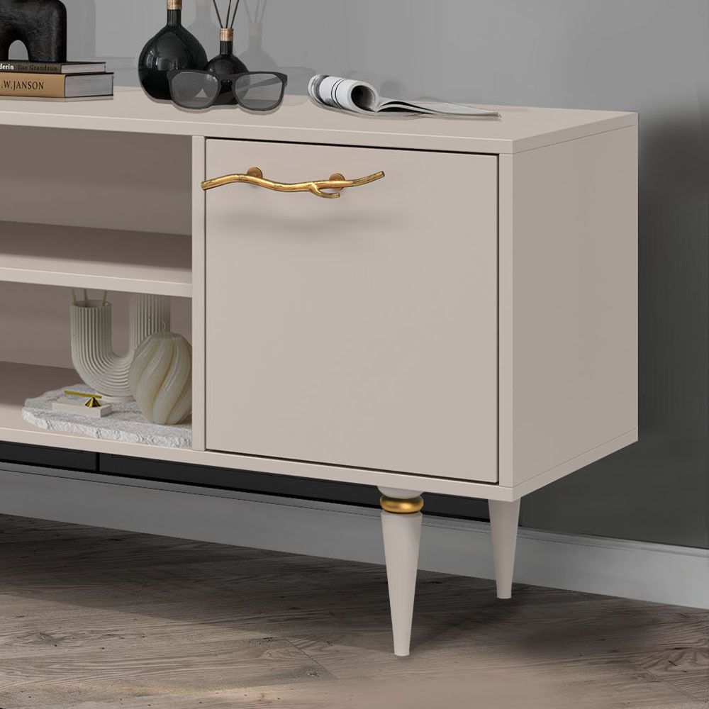 Тумба под ТВ Арт Колор matte 155см Классик Голд Серый агат матовый