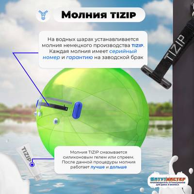 Аттракцион Водный шар ПВХ «Зелёный» 1,8*1,8*1,8 м