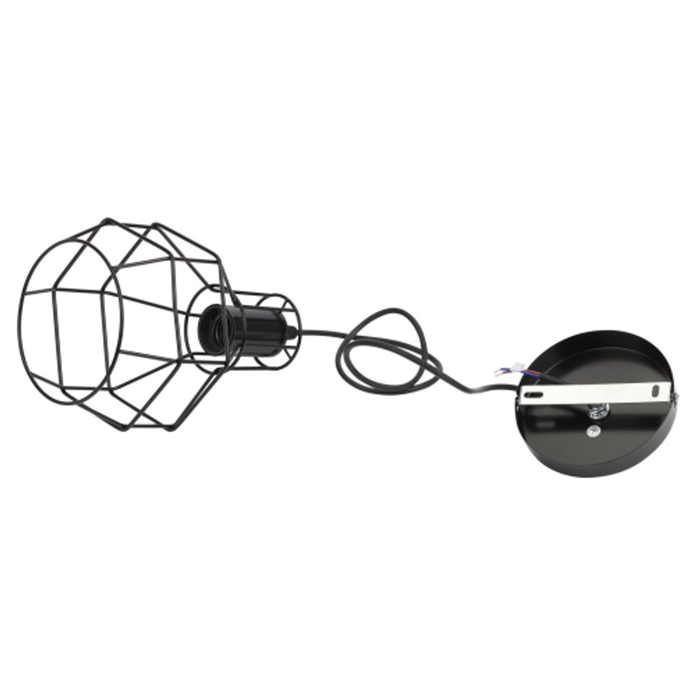 Светильник подвесной (подвес) ЭРА PL11 BK металл, E27, max 60W, высота плафона 220мм, подвеса 730мм, черный