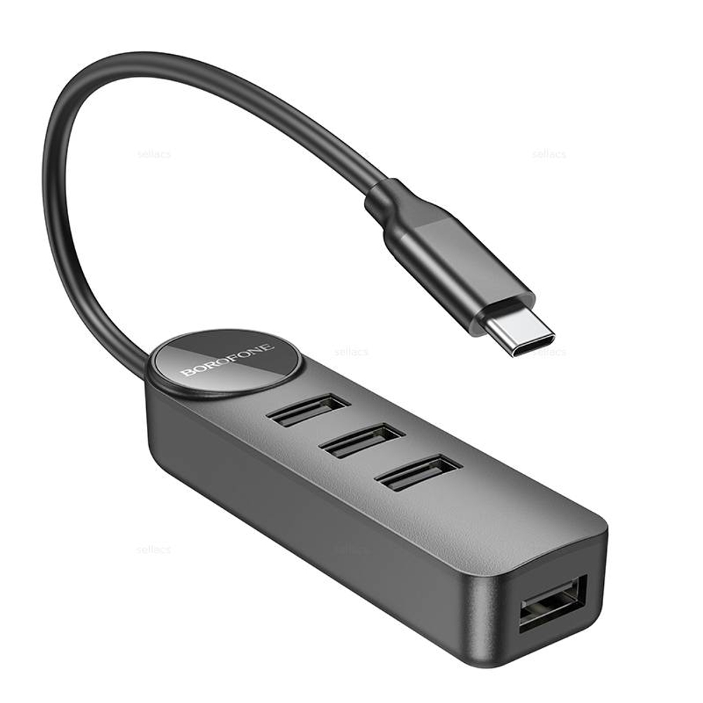 Адаптер Borofone DH5 4-в-1 (Type-C— USB2.0*4) (длина = 0,2 м)