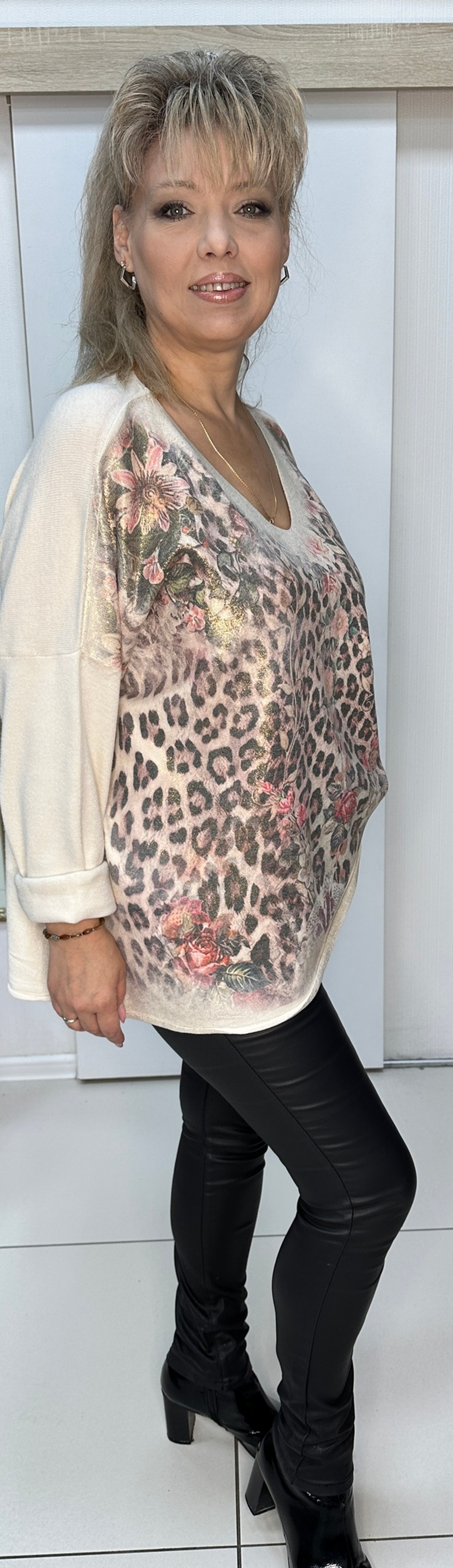 Итальянская туника - джемпер с блестящим напылением