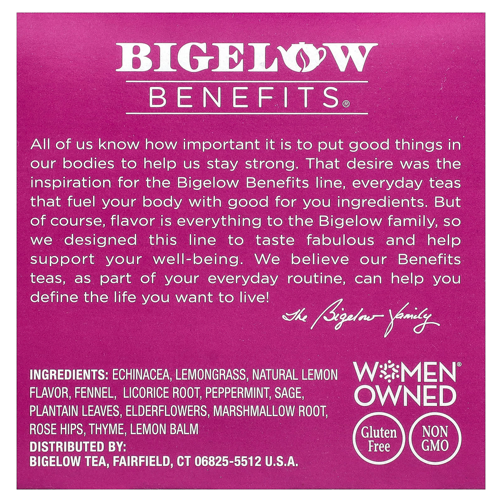 Bigelow, Benefits®, травяной чай Stay Well, лимон и эхинацея, 10 капсул K-Cup®, 32 г (1,1 унции)