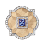 Кольцо с сапфиром и бриллиантами, R0117-2/2