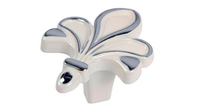 Ручка мебельная кнопка ВАЛМАКС RС423CP/W.4 хром полиров/Белый