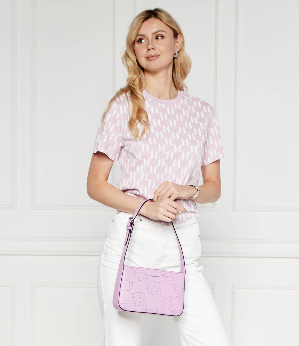 Кожаная сумка через плечо Karl Lagerfeld - фиолетовый(241W3003)