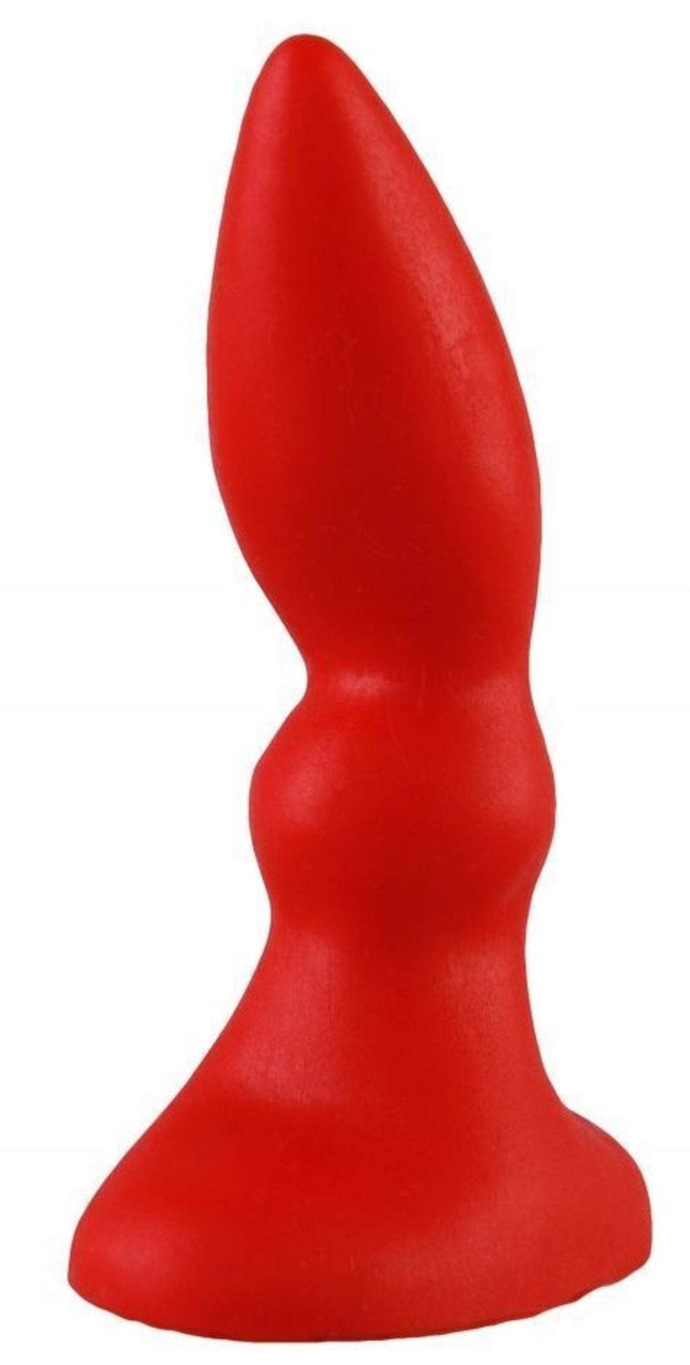 Красная изогнутая анальная пробка - 10 см