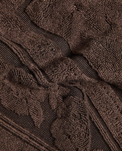 ZARA HOME ЖАККАРДОВЫЙ КОВРИК ДЛЯ ВАННОЙ ИЗ ВЕЛЮРА, ШОКОЛАДНО-КОРИЧНЕВЫЙ