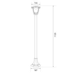 Садово-парковый светильник ЭРА «Валенсия 4» ДТУ 07-8-002 черный 4-гранный напольный IP44 светодиодный 8Вт 3000K | Садово-парковые светильники