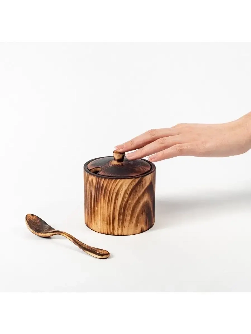 Сахарница с ложкой из кедра