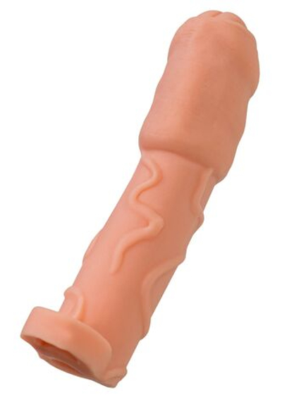 Телесная удлиняющая насадка - 16 см. (Цвет: телесный)
