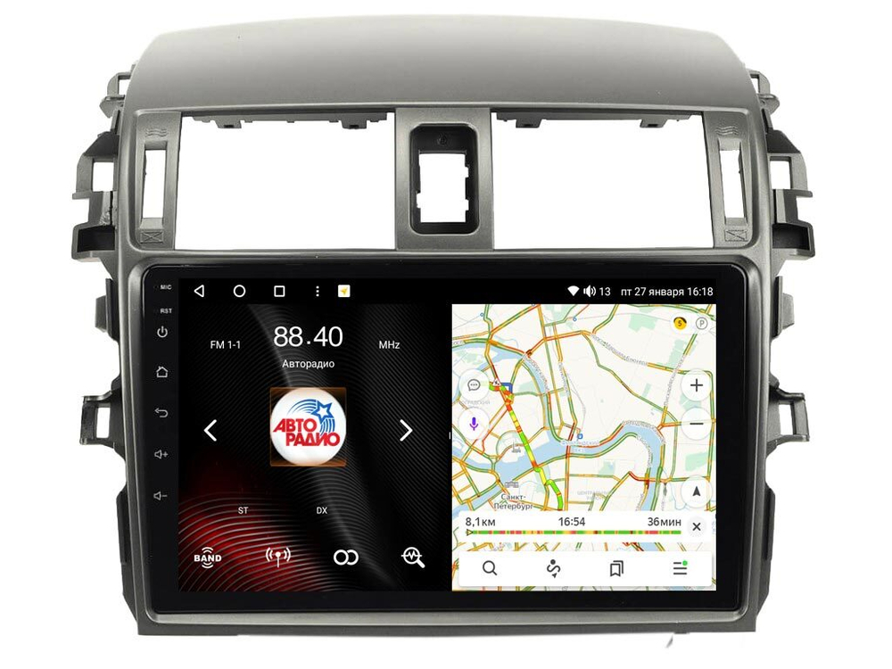 Магнитола для Toyota Corolla E150 2007-2012 (большая рамка) - Vaycar VA77-0063 на Android 13, 8-ядер, 4G SIM-слот