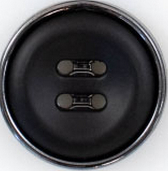 пуговица черный-никель 24L/15мм пластик, матовая 4 прокола PS37
