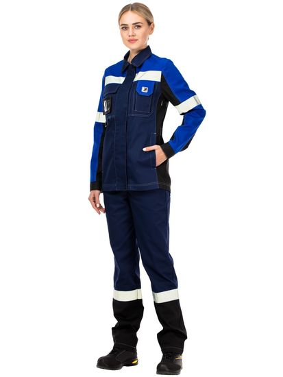 Костюм женский "Виват" брюки (синий/василек/черный)