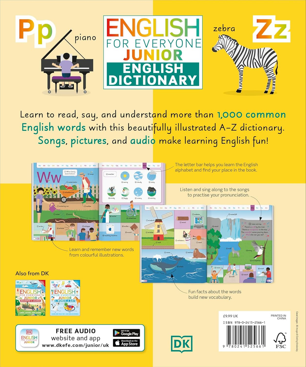 English for Everyone Junior English Dictionary: Learn to Read and Say More than 1,000 Words Flexibound