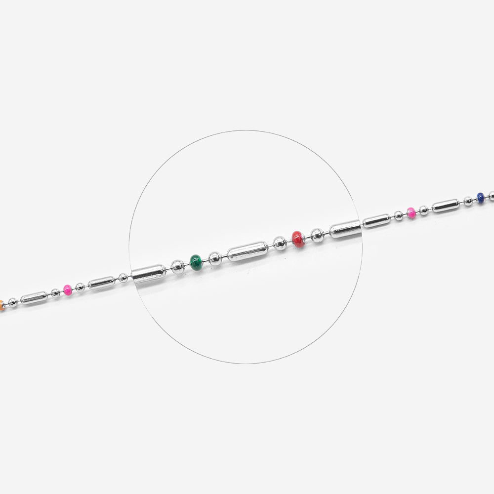 715-с Цепь "Морзе" из нерж. стали с эмалью 1,5мм, м