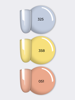 NR Solid Gel Mix Твердые гель-лаки Palette 18 (325, 328, 051), 3х5г