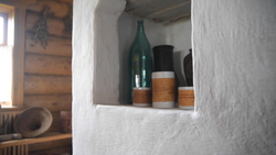 Кружка большая фарфоровая без ручки c берестой и с цитатами Лермонтова. Lermontov forever.