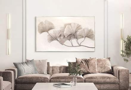 Панно Гинкго Билоба на холсте и дереве