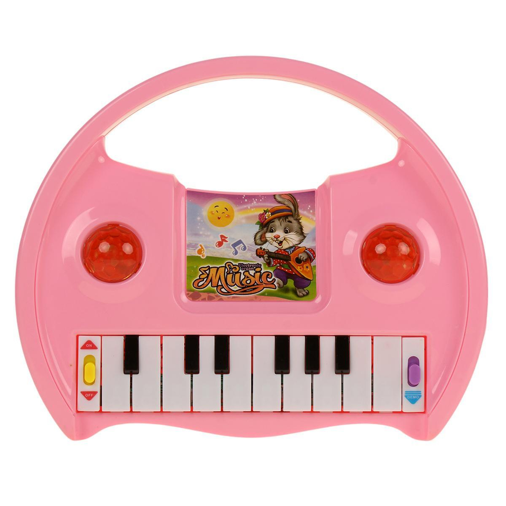 Пианино на бат. 22,5см, розовый, пакет 856-1