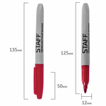 Маркер перманентный (нестираемый) STAFF "EVERYDAY", КРАСНЫЙ, эргономичный корпус, круглый наконечник, 2 мм, 151235