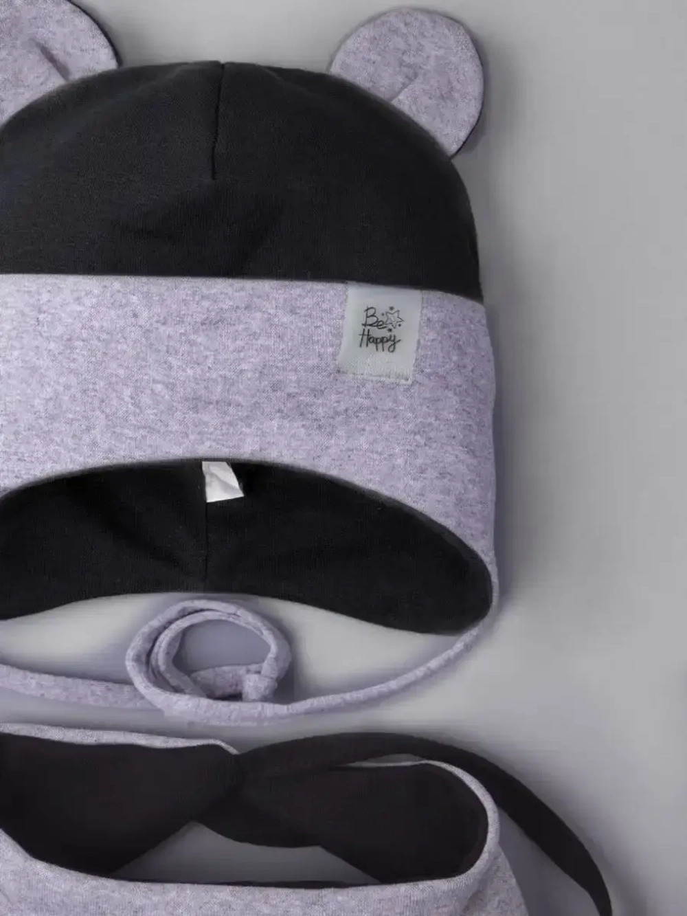 Шапка детская осенняя с ушками и снуд