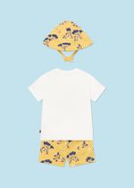 футболка с шортами и панамкой