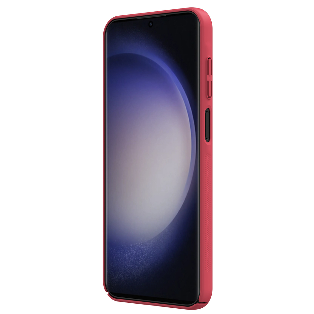 Тонкий чехол красного цвета (Bright Red) от Nillkin для смартфон Samsung Galaxy A25 5G, серия Super Frosted Shield