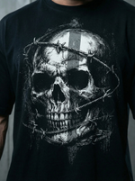 Футболка оверсайз хлопковая черная Legenda Череп в проволоке