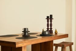 Набор из 4-х двухсторонних сервировочных салфеток Pool, 30х45 см, черный/светло-серый