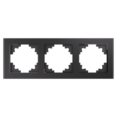 Рамка 3-местная, стекло, STEKKER GFR00-7003-06,серия Катрин, графит 39541