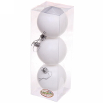 Новогодние шары 7 см (набор 3 шт) «Матовый», белый