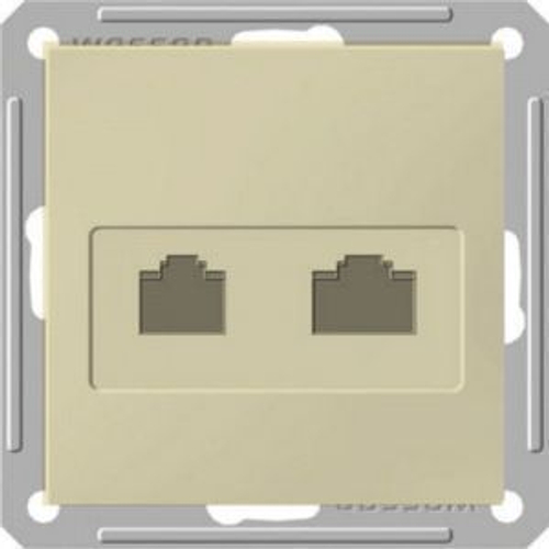 Розетка телефонная RJ11+компьютерная RJ45 категория 5E с/у, механизм W59 слоновая кость Schneider Electric