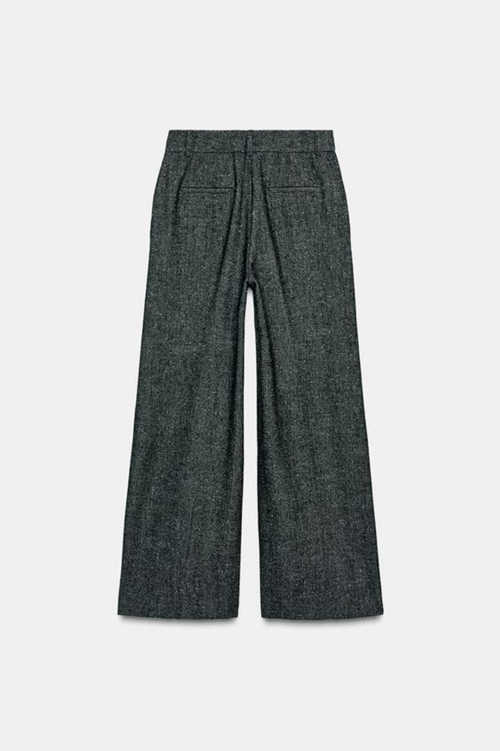 ZARA БРЮКИ ИЗ СМЕСОВОЙ ШЕРСТИ — ZW COLLECTION, ЧЕРНЫЙ/БЕЛЫЙ