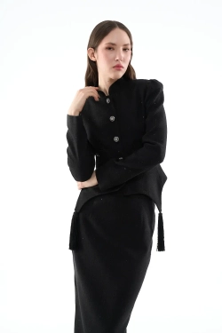 Жакет с кистями с эффектом мерцания