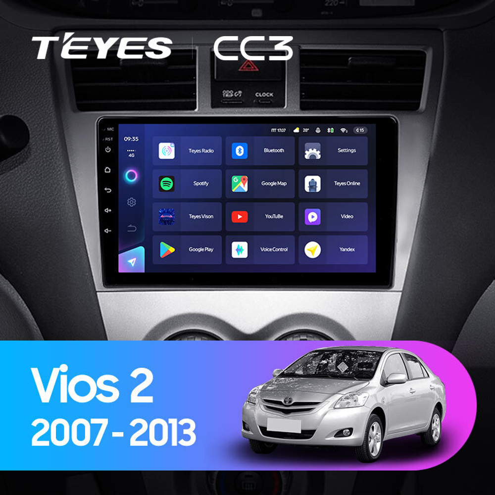 Teyes SPRO Plus 9" для Toyota Belta, Vios, Yaris 2008-2012