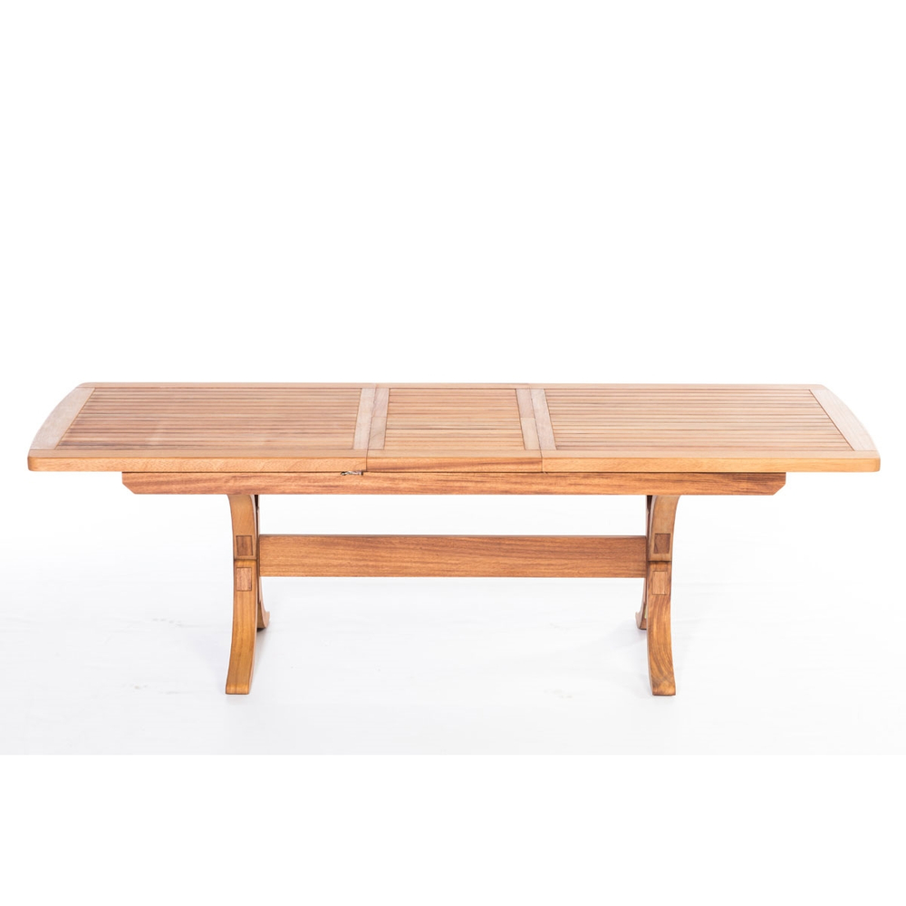 LOTUS Стол обеденный деревянный раздвижной, массив ироко