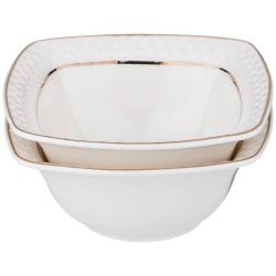 НАБОР САЛАТНИКОВ LEFARD "ДИАМАНД ГОЛД" КВАДРАТ 11*11*4,5СМ 200МЛ (КОР=18НАБ.)