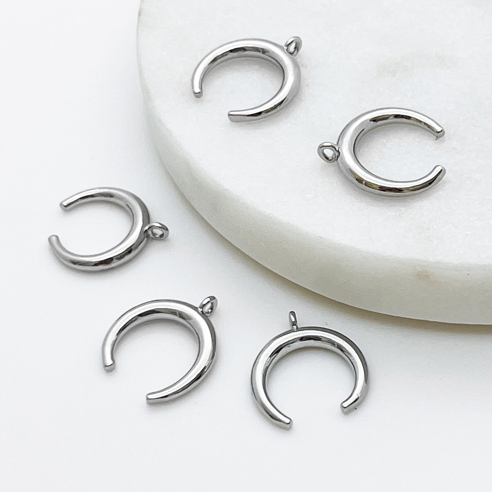 Подвеска Лунница, цвет серебро, размер 15*17 мм, цена за 1 шт