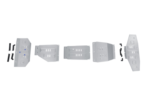 Защита радиатора, картера, КПП, РК и топливного бака Rival для BAIC Beijing BJ40 АКПП 4WD 2023-н.в., алюминий 3 мм, 5 частей, с крепежом, штампованная, K333.3502.1
