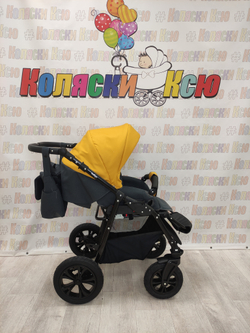 Коляска модульная Indigo Charlotte Sity cs 08 (т.серый+желтый)
