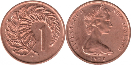 Новая Зеландия 1 цент, 1967-1985 XF