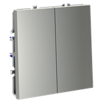 Выключатель встраиваемый VOLTUM S70 двухклавишный 10А, (сталь)