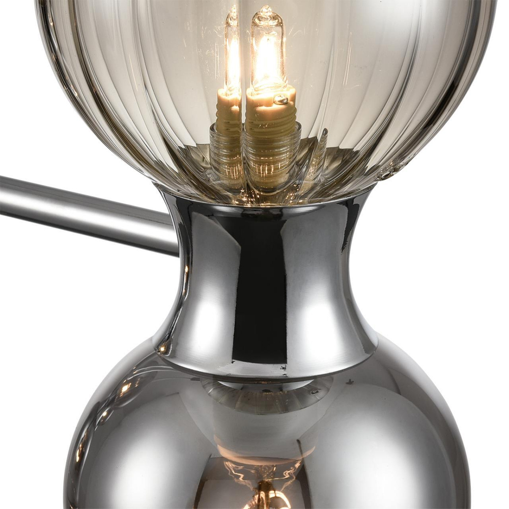 8114/6 MODERNI LN25 142 хром/дымчатый, металл/стекло Подвесной светильник G9 3*30W + E14 3*40W 220V TAUNA