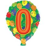 Шар (18''/46 см) Цифра, 0 Праздничная, 1 шт.
